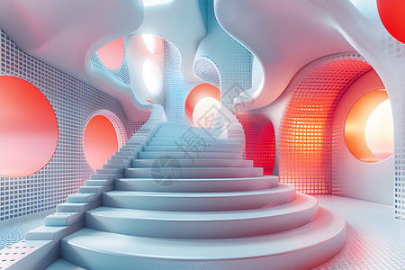 抽象空间楼梯背景图片