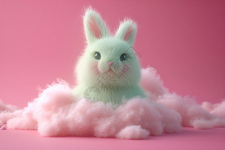 粉色棉花糖兔子背景图片