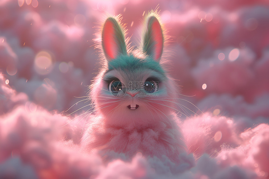绒毛兔子欢乐天空图片