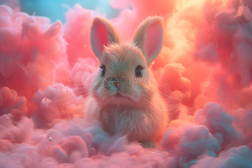 阳光中的兔子图片