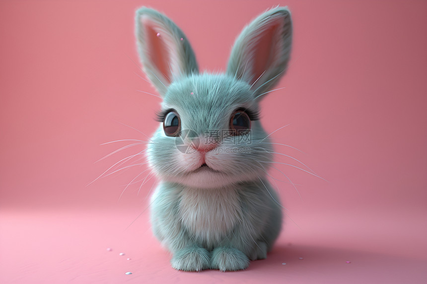 粉色世界中的甜蜜兔兔图片