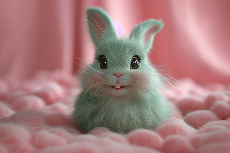 棉花糖兔背景图片