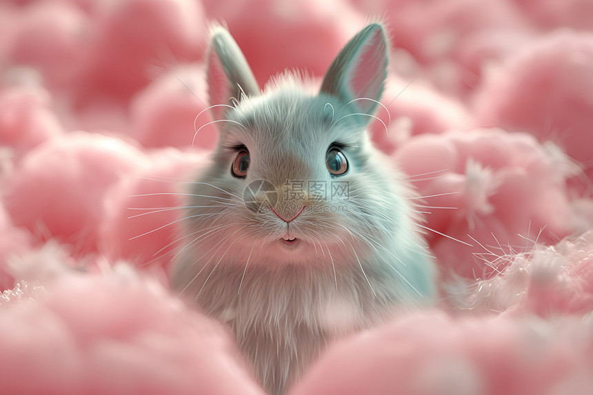棉花糖玩偶兔子图片