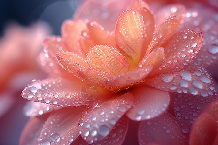 晨露晶莹的花瓣背景图片