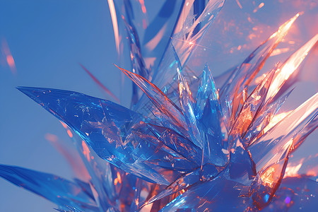玻璃折射水晶花束插画