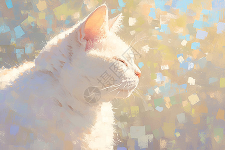梦幻色彩的猫咪背景图片