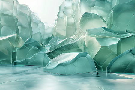 冰晶玻璃质感空间背景图片