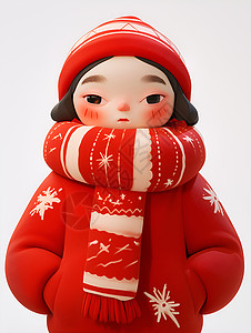冬日瓷娃娃背景图片