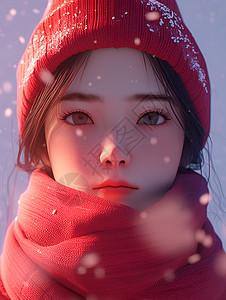 冬日女子头像背景图片
