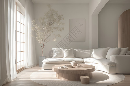 欧式家装客厅舒适的简约沙发插画