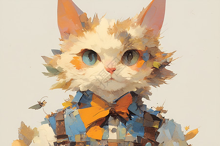 绘画的抽象猫咪背景图片