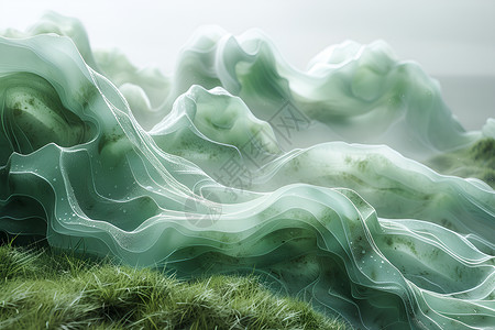 翠绿山水背景图片