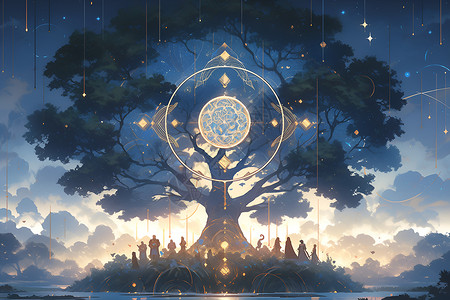 仙境之树背景图片