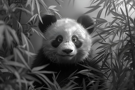 黑白的熊猫背景图片