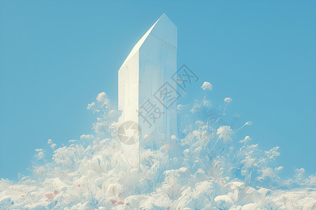白雪中的雕塑背景图片