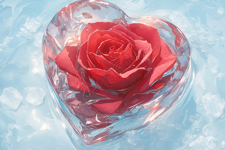 玫瑰花和心形心形玫瑰花插画