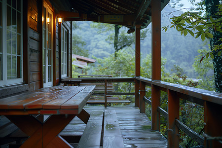 春夏季树林小屋山顶小屋背景