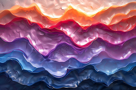 边框简洁素材彩色抽象波浪曲线插画