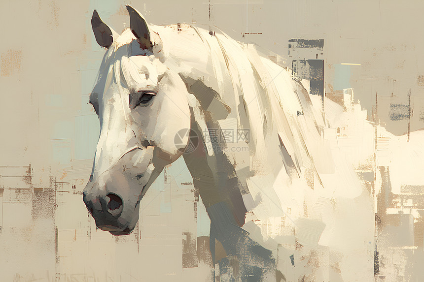 白色马匹图片