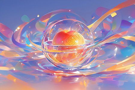 水滴中的球背景图片