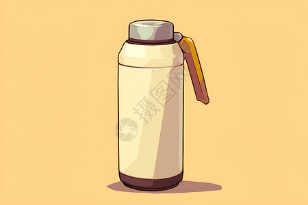 热水瓶拉姆斯风格的瓶子插画
