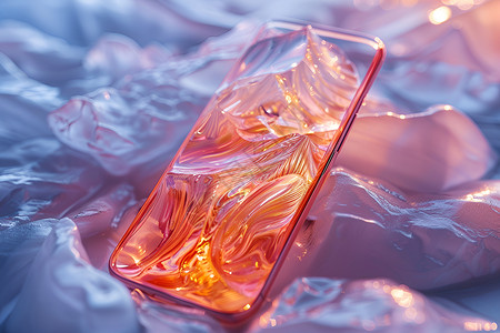 玻璃质感手机背景图片