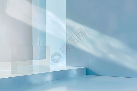 透明地板素材白墙和白地板设计图片