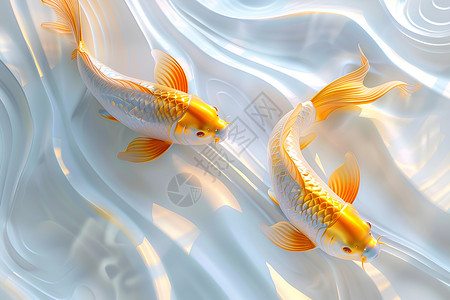 太阳下的水中金鱼背景图片