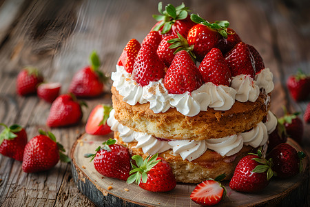 草莓蛋糕背景图片