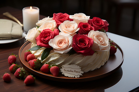 玫瑰蛋糕背景图片