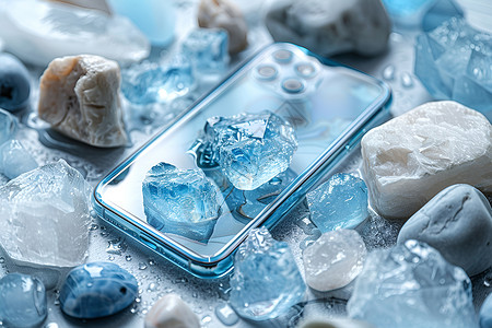 冰与岩石和手机背景图片