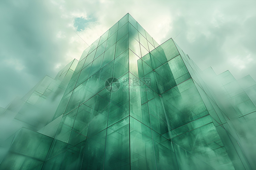 玻璃拼接的建筑图片