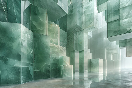 水晶的立体建筑背景图片