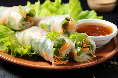 越南 食物越南春卷背景