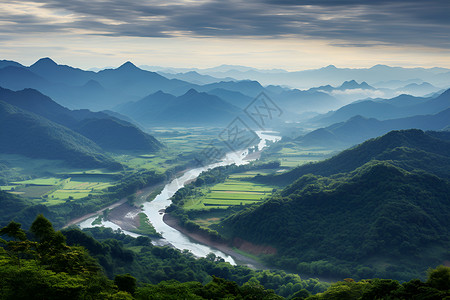 山清水秀的美景背景图片