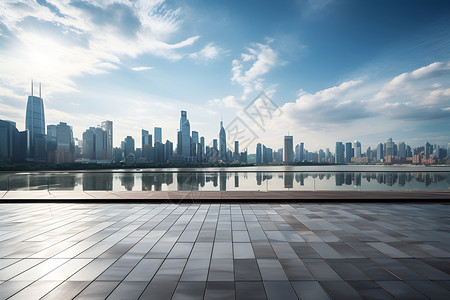 繁荣城市的摩天大楼背景图片