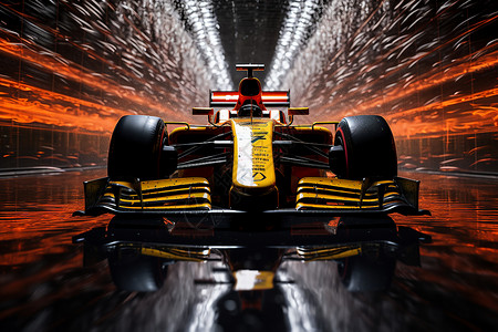 隧道里的极速赛车背景图片