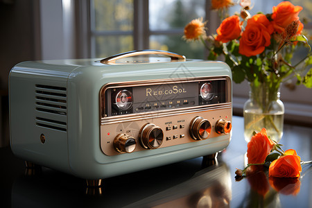 怀旧风格的收音机背景图片