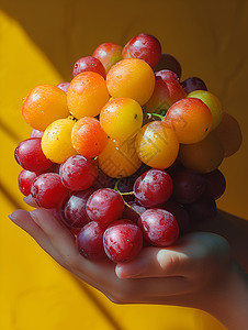 新鲜健康的葡萄背景图片