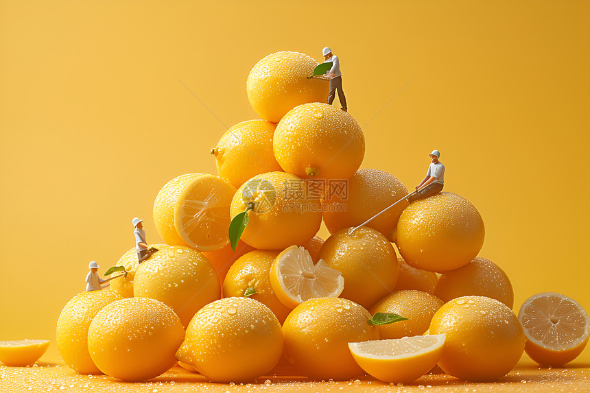 桌面上新鲜的橘子图片