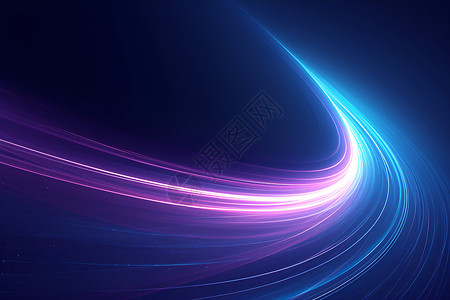 灯光科技黑色背景下的紫色线条插画