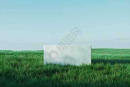 草坪上的白色盒子背景图片