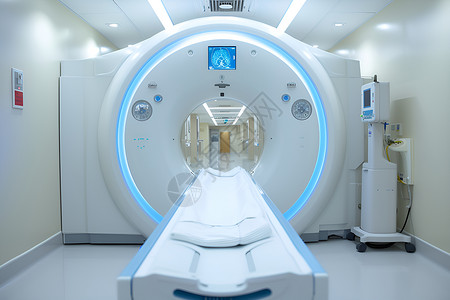 扫描光诊室中的大型设备背景