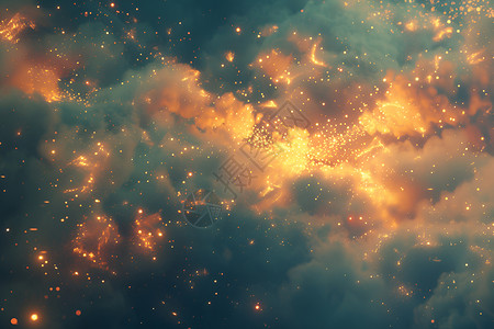 天空中绽放的烟花背景图片