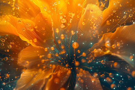 金色火光的花朵背景图片