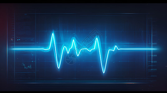 屏幕展示展示的心电图设计图片