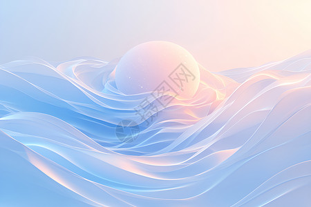 水中漂浮的球体背景图片