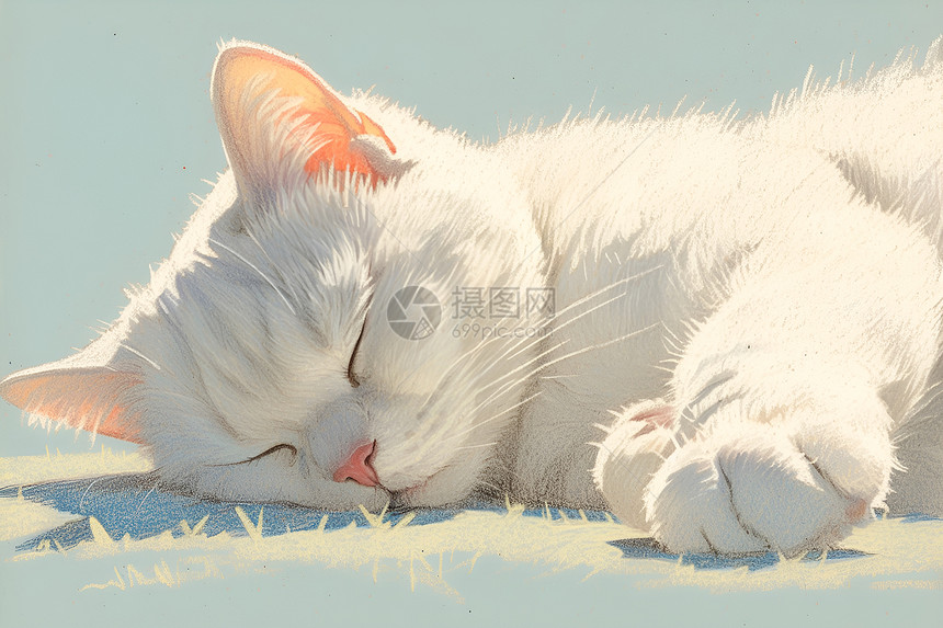 沉睡中的英短猫图片
