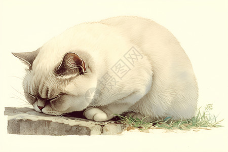 睡觉的胖猫背景图片