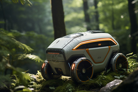 机器人运输森林的机器背景